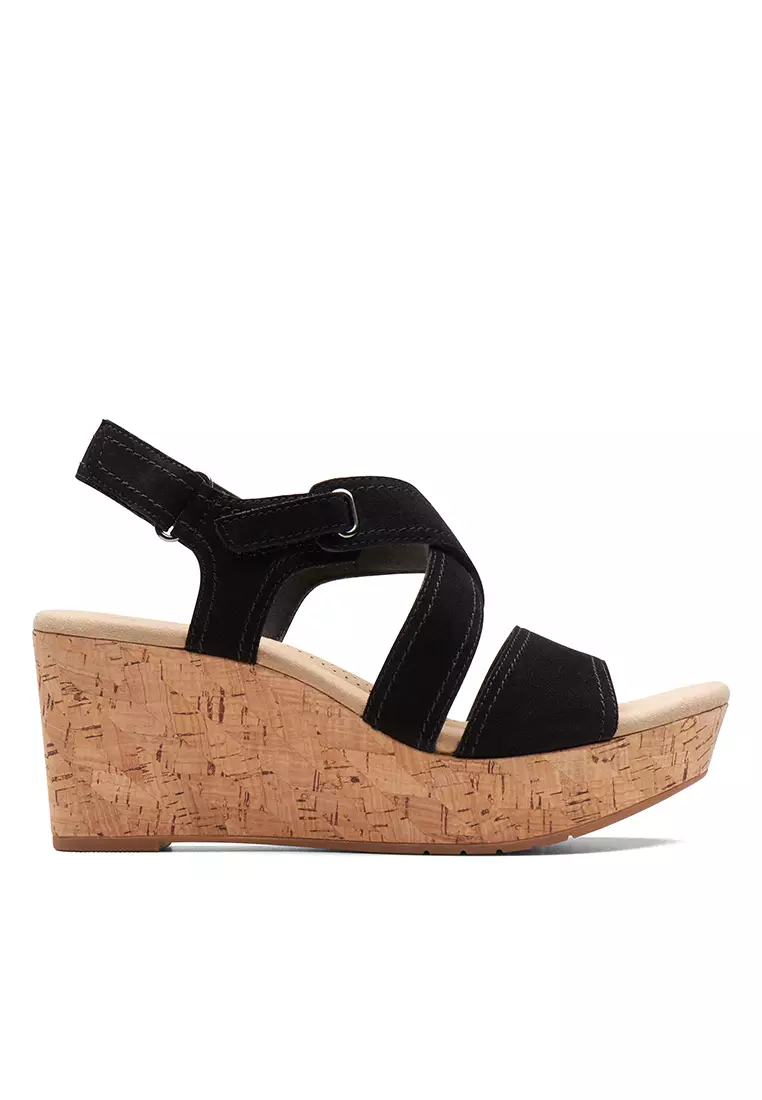 Discount on Clarks  shoes - SKU: Rose Way Wedges Black