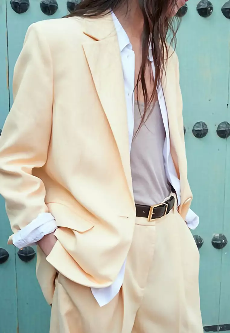 Linen-Blend Suit Jacket