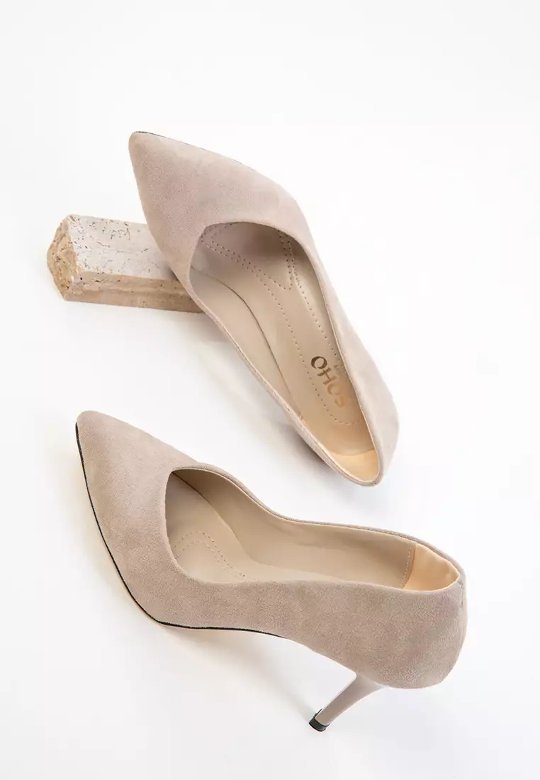 Skin Suede Women's Classic Heeled Shoes 19549