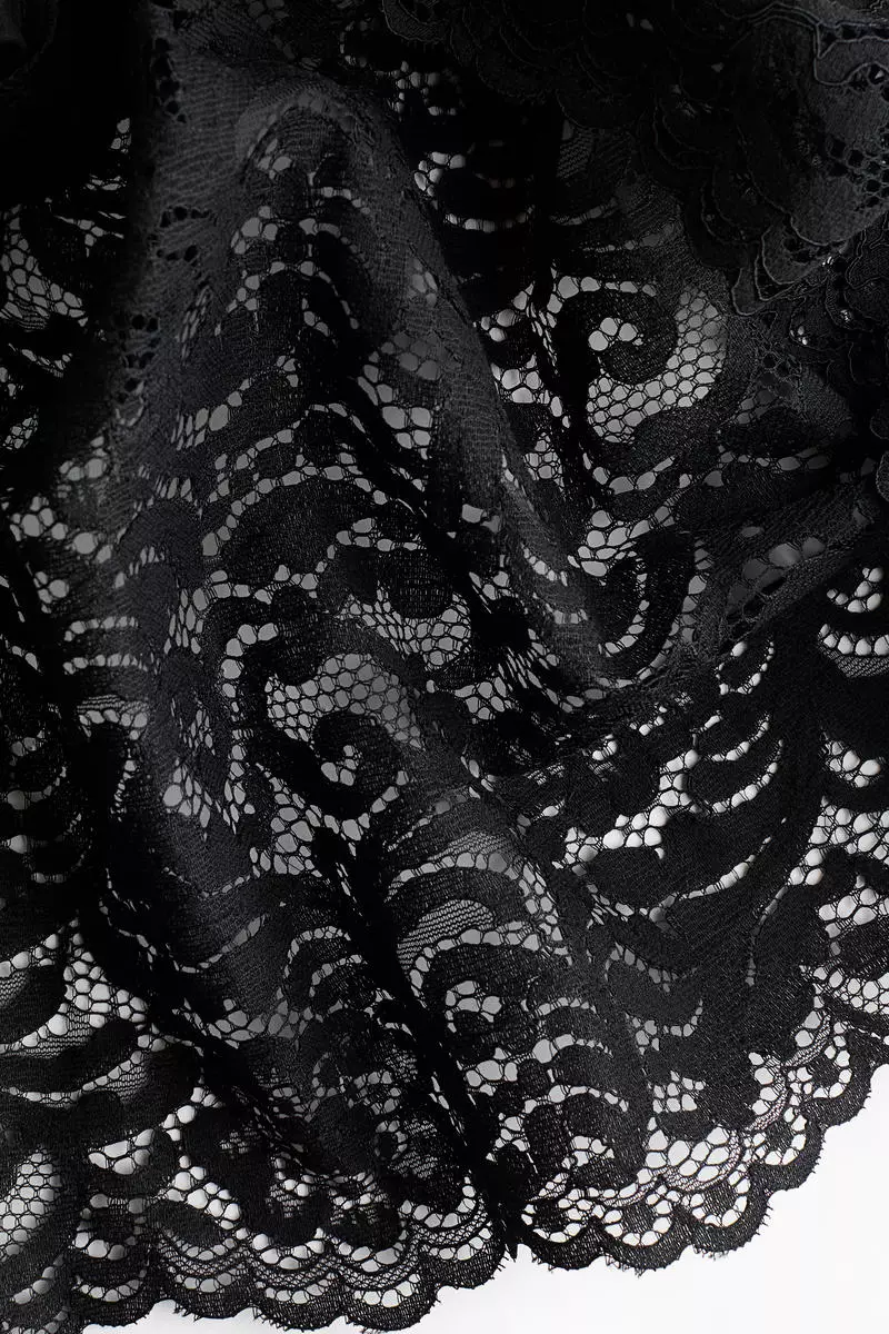 Flared-skirt lace dress