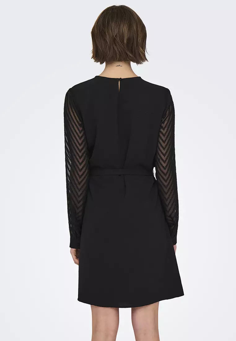 Mette Long Sleeve Dobby Sleeve Dress