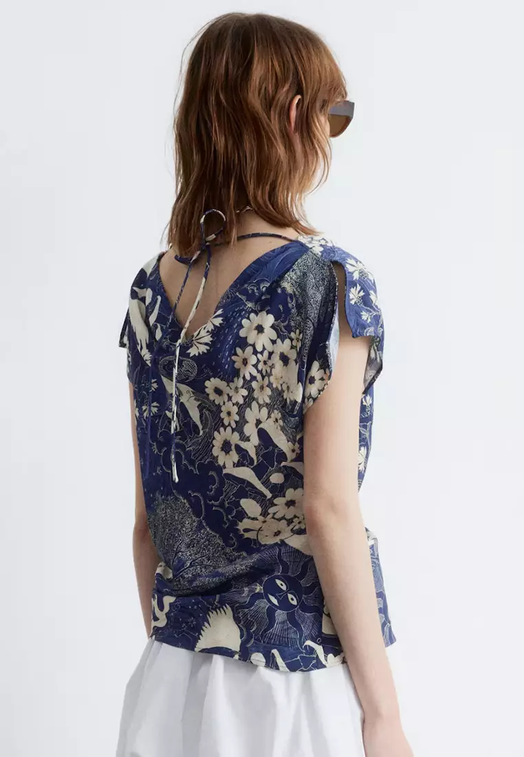 Draped Cowl-Neck Top