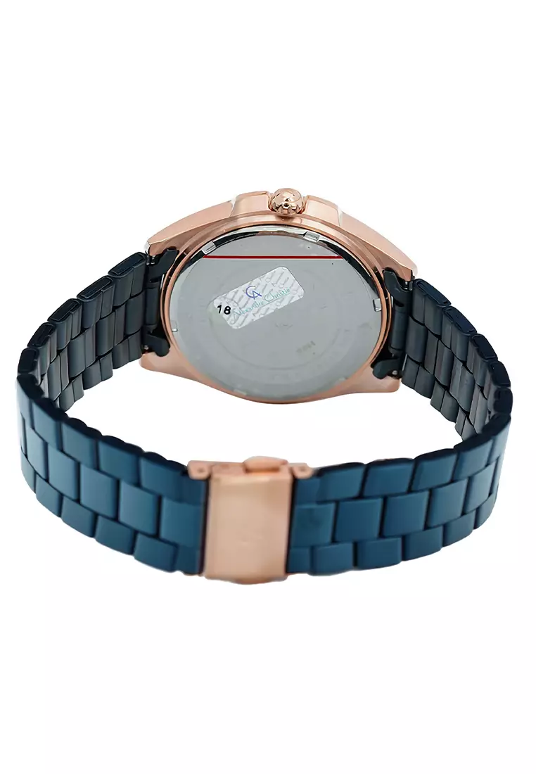 Alexandre Christie 2977 BFBURBU - Jam Tangan Wanita - Rosegold Blue - Stainless Steel