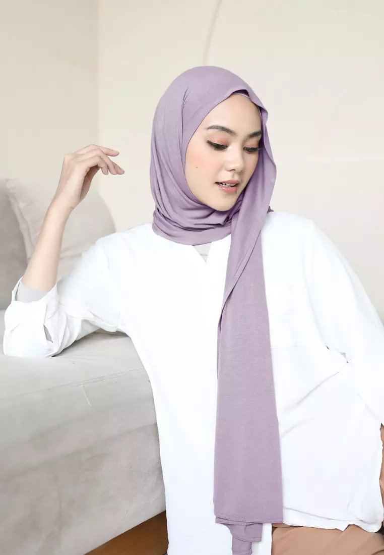 Pashmina Meleyot Basic Tencel Premium - Misty Lilac