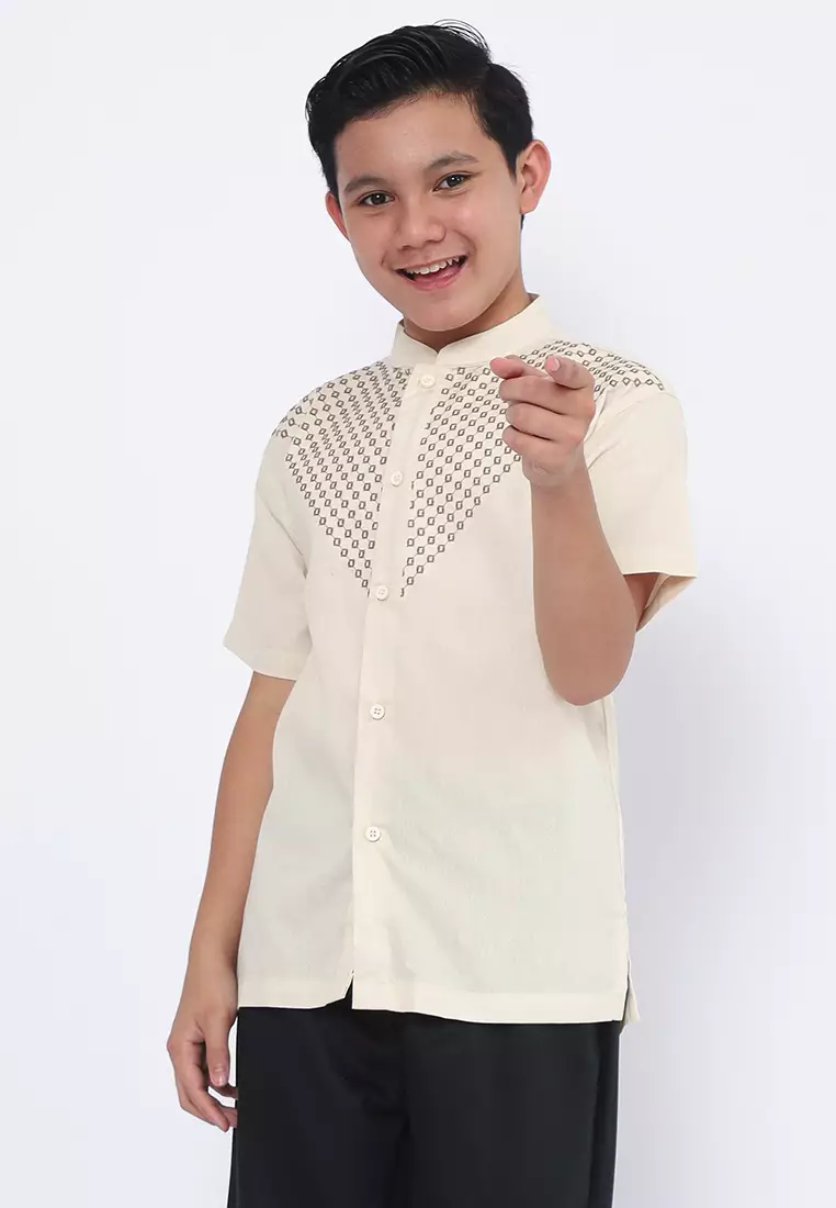 Baju Koko Set Anak Laki Diamond Cream - MODERN