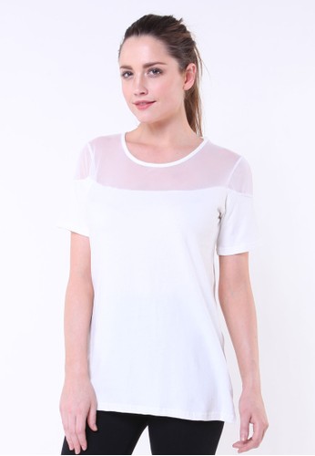Gee Eight Lace White Tees (T2302)
