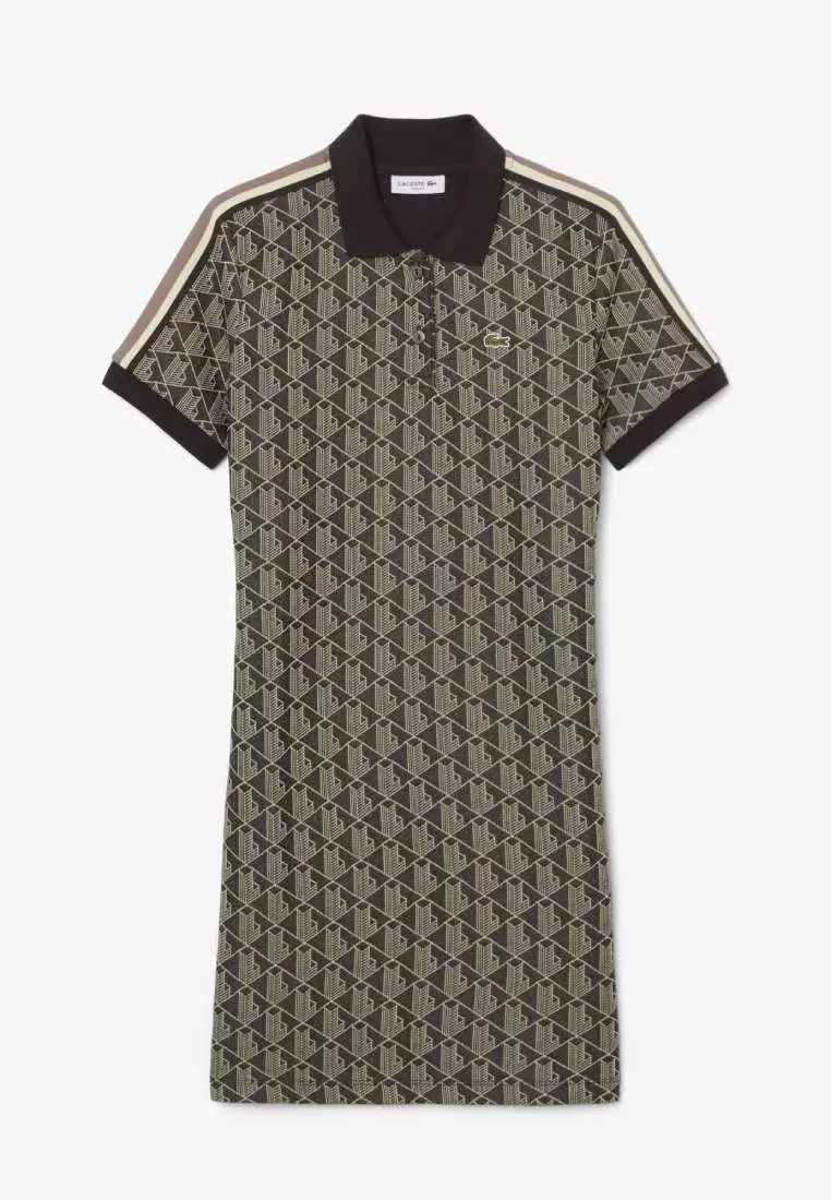 Slim Fit Monogram Jacquard Polo Dress