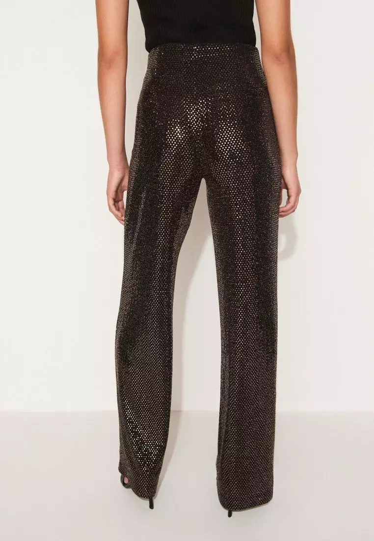 Black sparkly trousers clearance next