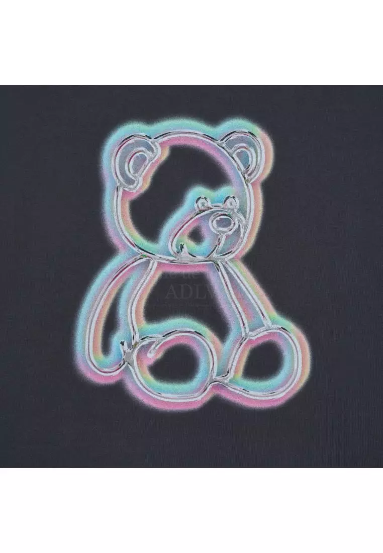 Metal Line Bear Short Sleeve T-Shirt Charcoal