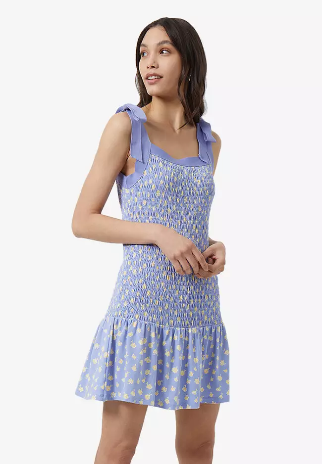 ganni blue wrap dress French Connection Sydney Dress