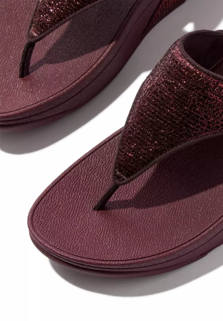 Lulu Crinkled-shimmer Toe-post Sandals