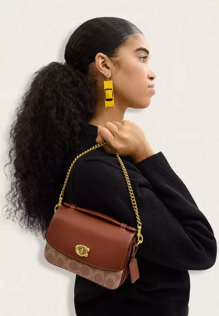 Coach Cassie Crossbody 17 In Signature Canvas Tan Rust