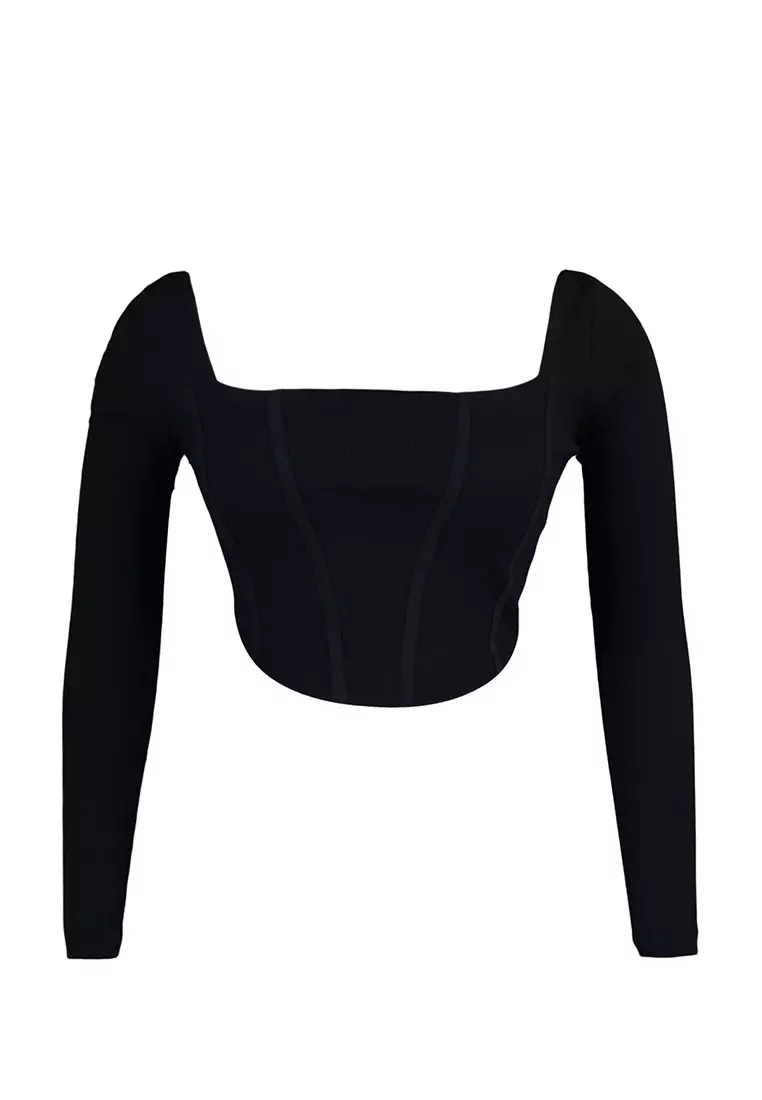 Plus Size Crop Knit Top