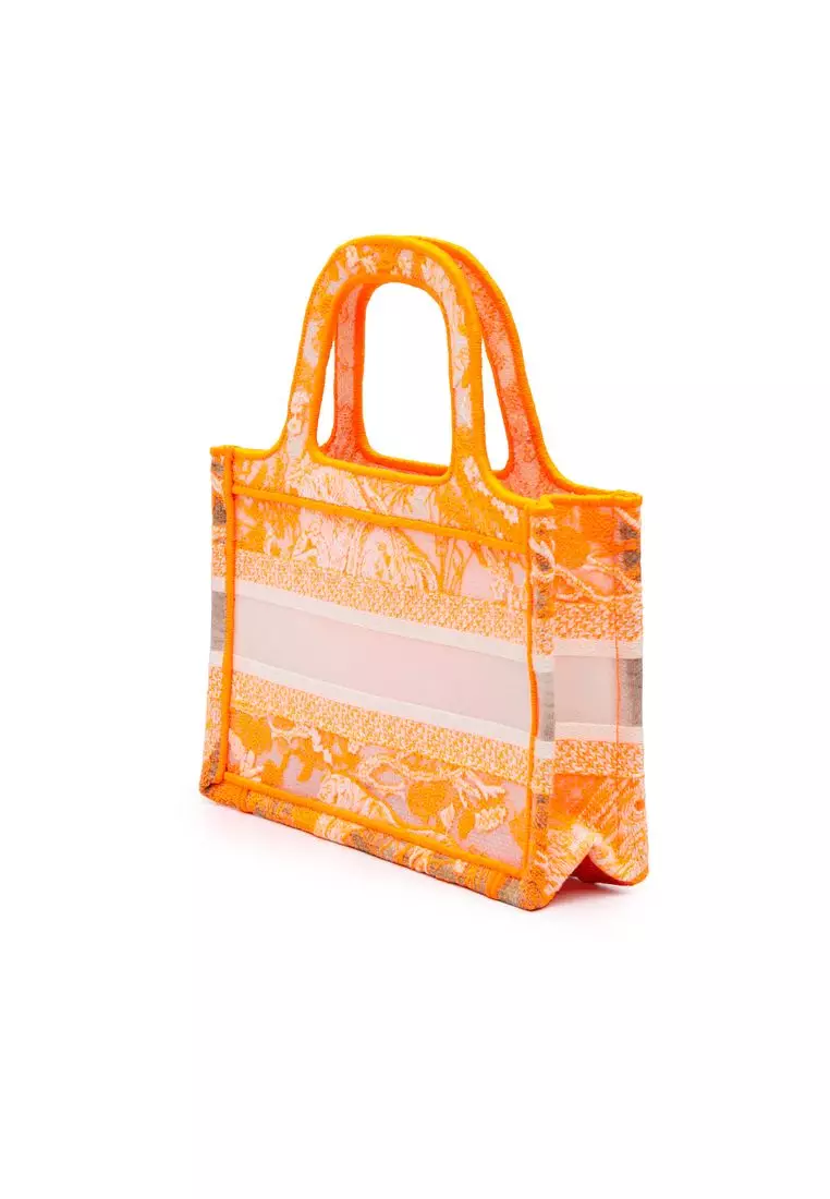 Pre-Loved Dior Mini Canvas Embroidered Dioriviera Toile De Jouy Book Tote