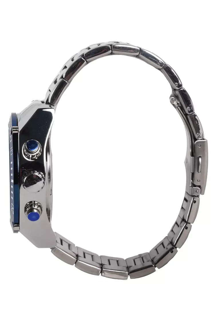 Kademan - Jam Tangan Pria - Silver Blue - Stainless Steel Bracelet - K9041-D