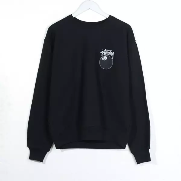 Sweater STUSSY 8 BALL POOL BLACK SWEATSHIRT 100% ORIGINAL