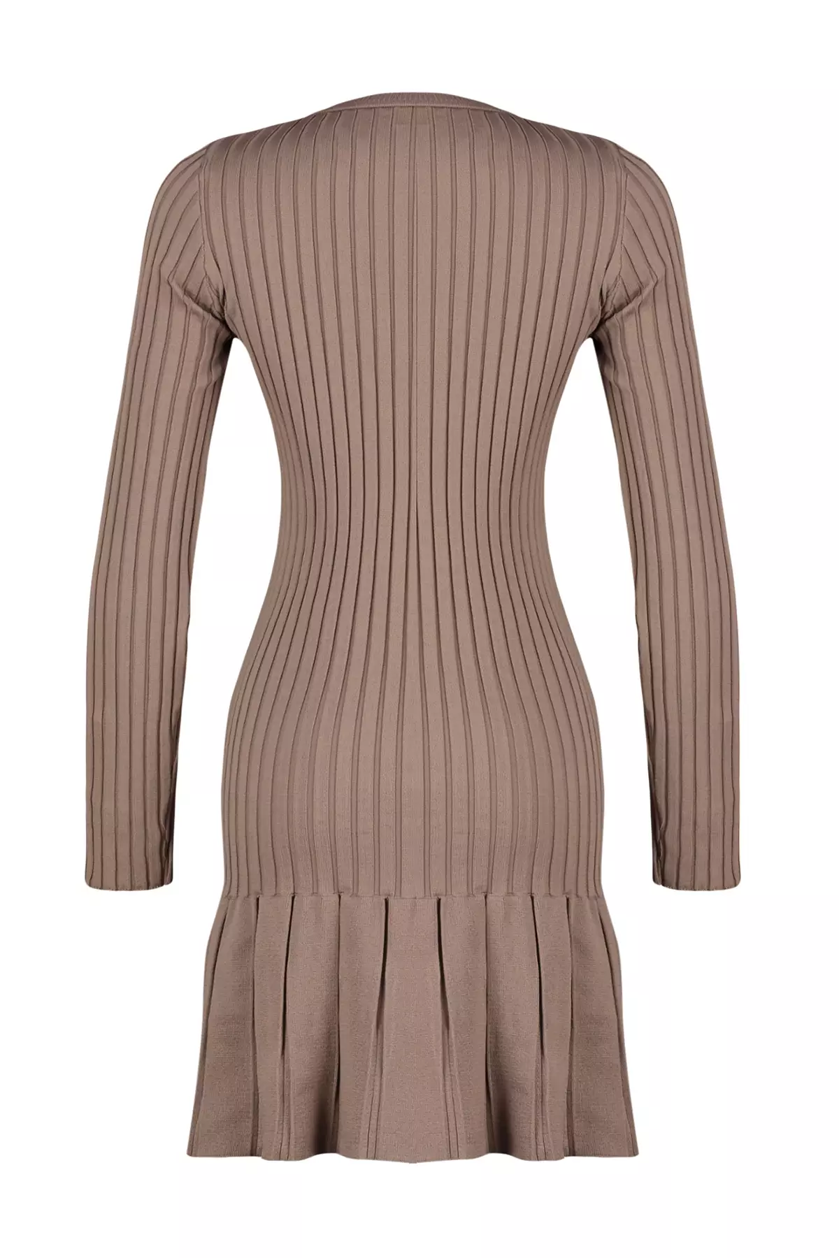 Mink Mini Knitwear Pleated Skirt Detailed Dress TWOAW24EL00013
