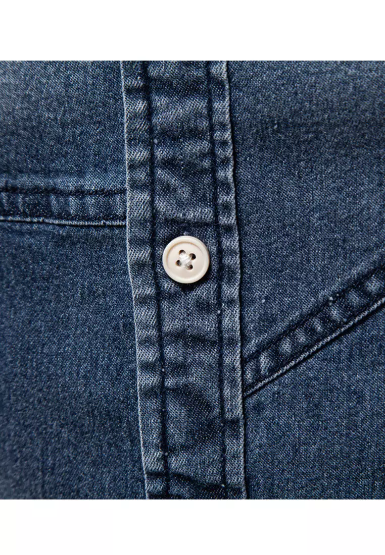 Slim Long Sleeve Denim Shirt AX6036