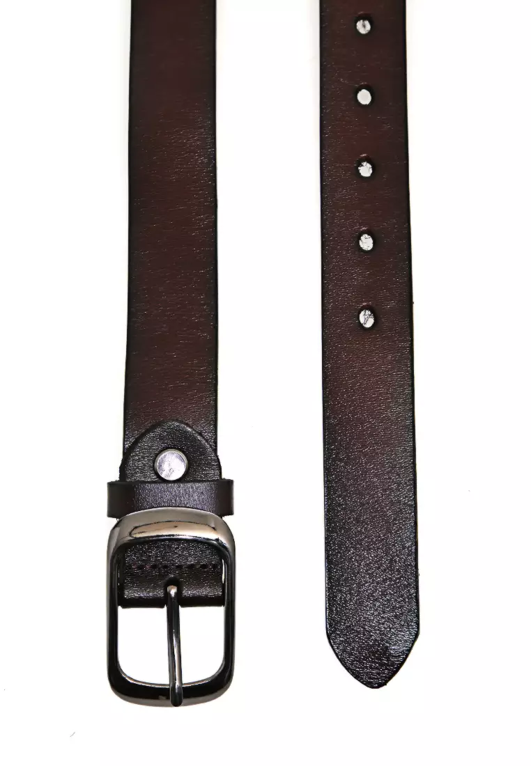 Fern Tali Ikat Pinggang Wanita Korean Fashion Material Kulit Leather ORIGINAL - Brown