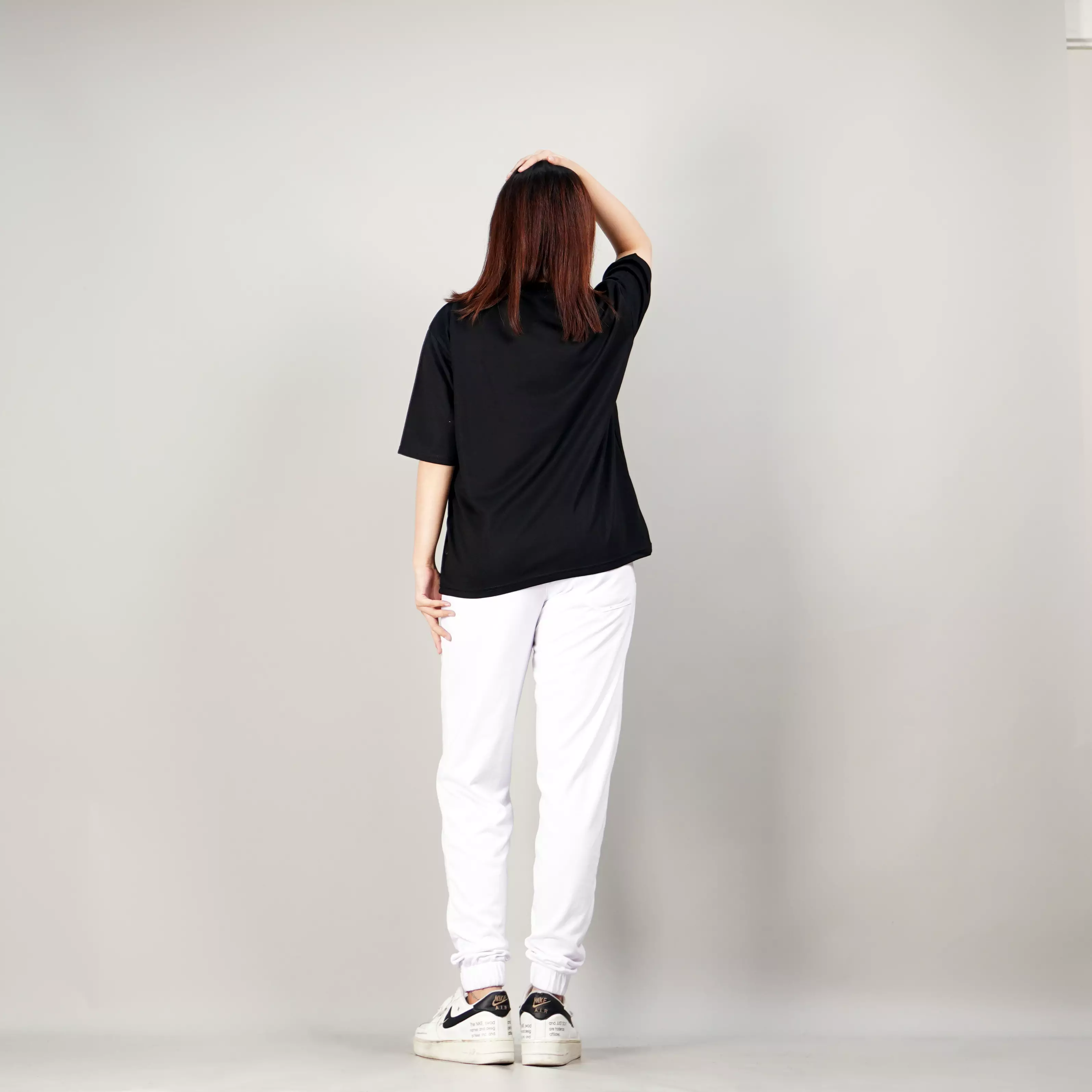 GEORGIE Baju Wanita Kaos Wanita Polos Lengan Pendek T-Shirt Wanita - HITAM