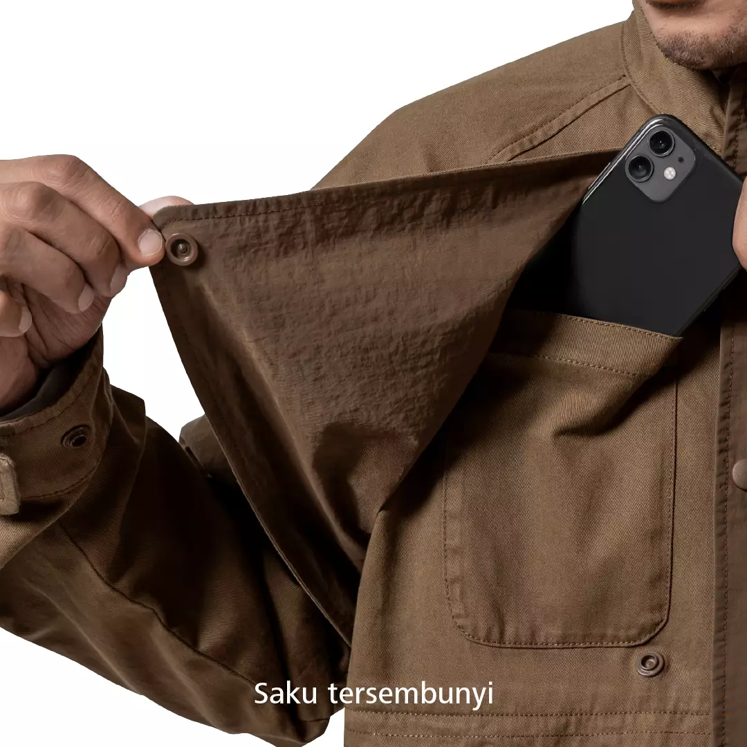Bardock Utility Jacket Saku Pocket Comfort - Cokelat
