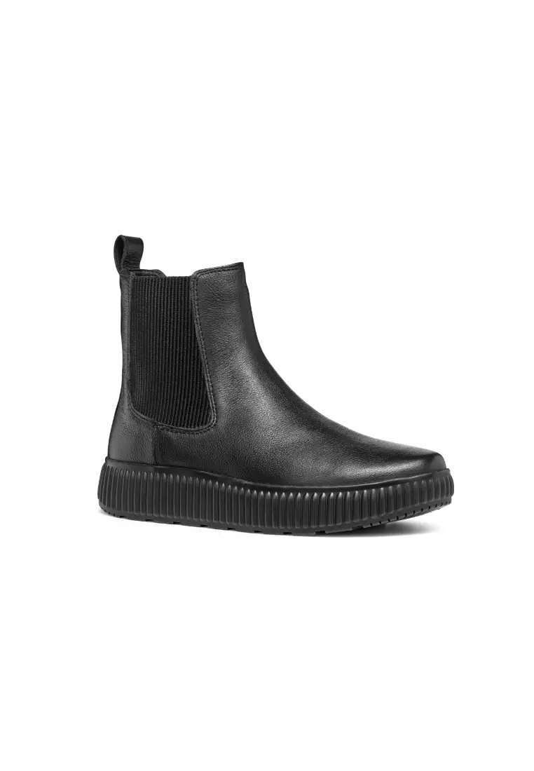 GEOX Ladies Classic Graisy Slip On Boots - Black D46XFB-00046-C9999F4