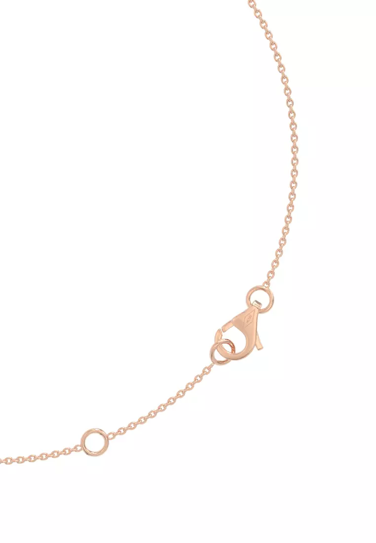 Emerald Cosmic Lab Grown Diamond Pendant Necklace in 14K Rose Gold D/E-VVS/VS (0.44ct TDW)