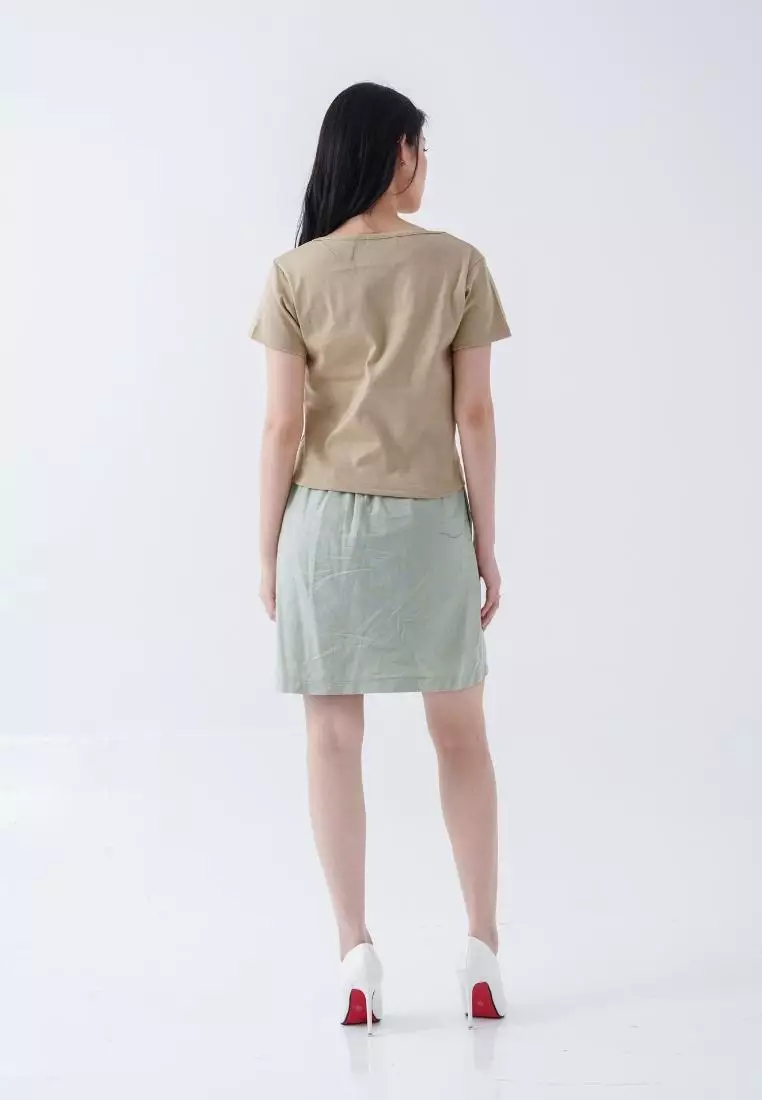 Mille fleur marcia crop top oat