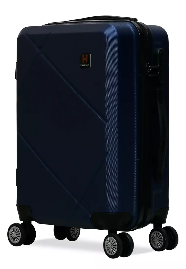 Carlton Tas Koper Unisex Size 20 Inch Suitcase 3 Digit Combination Lock Large Compartment Material Fiber ABS ORIGINAL - Navy