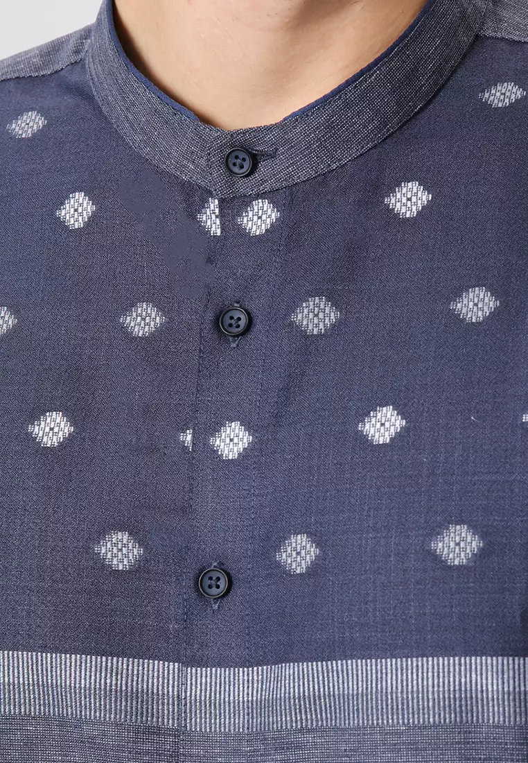 Kemeja Koko Pria Lengan Pendek Baju Muslim Pria ZAINI NAVY