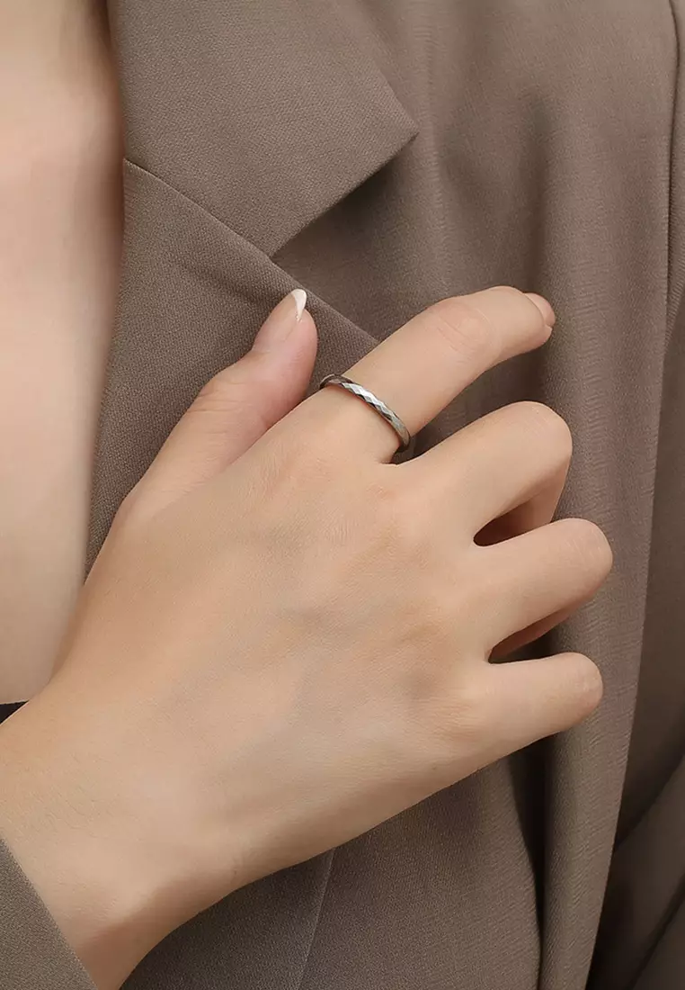 Rhombus Tungsten Carbide Ring JW QF-041