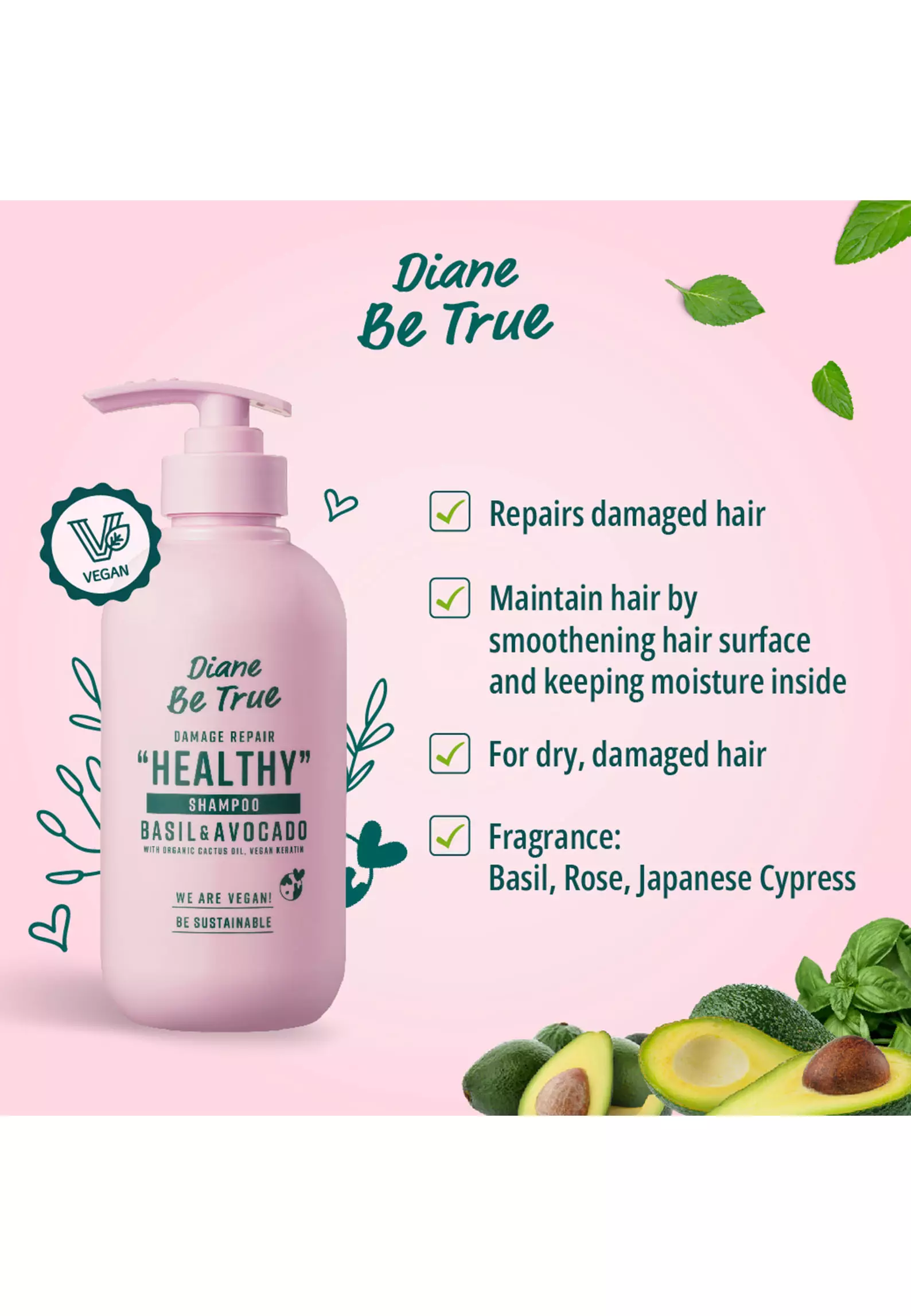 Diane Be True Damage Repair Healthy Shampoo 400ml
