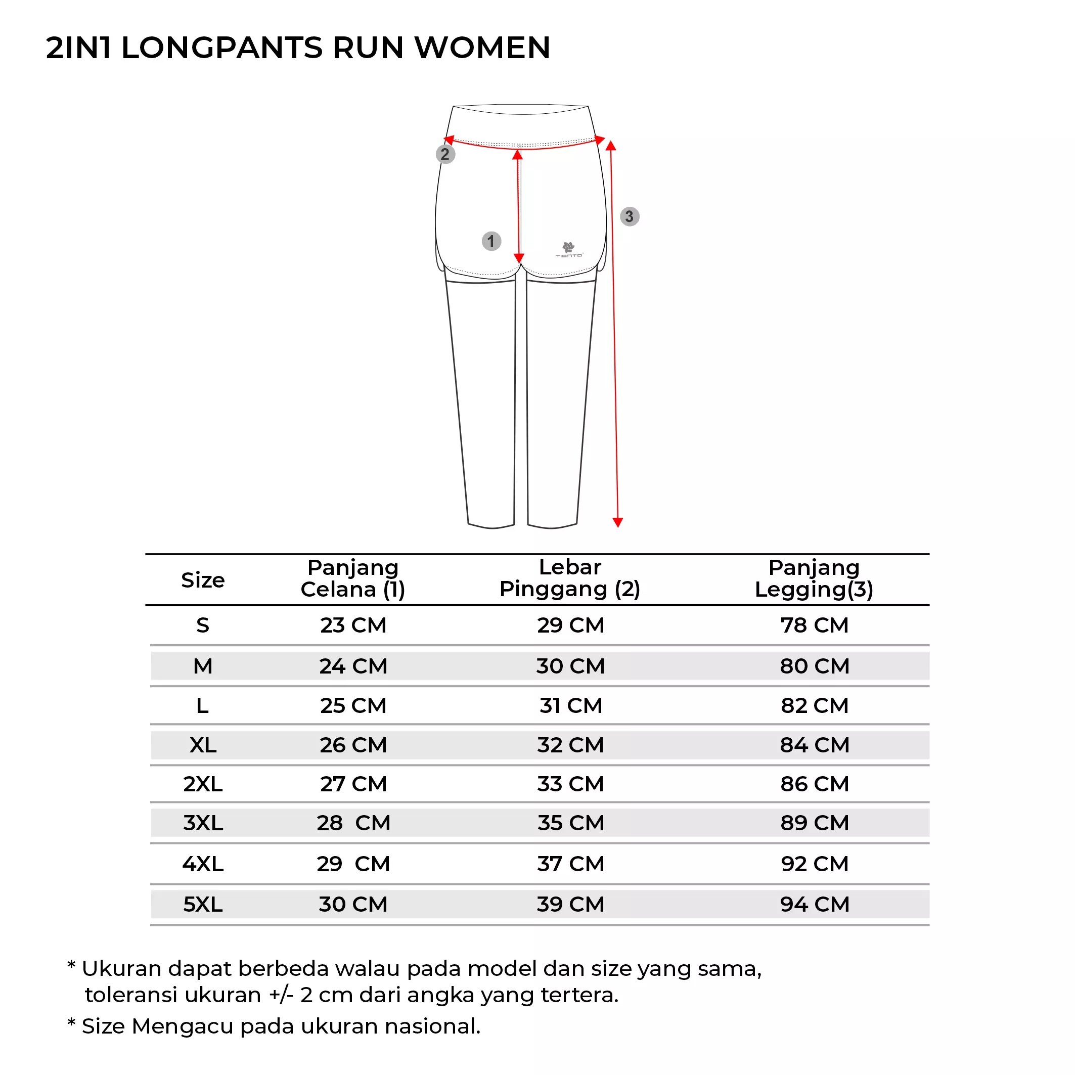 Tiento Celana Lari 2in1 Legging Running Sport Women Leging Olahraga Wanita