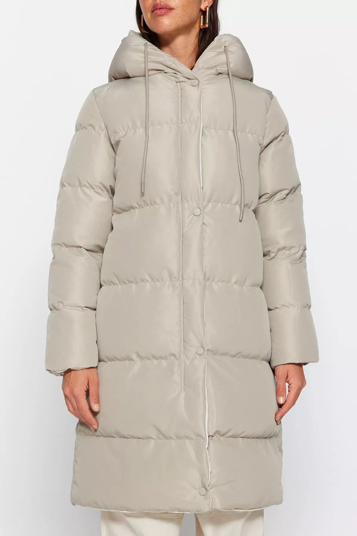 Mink-Stone Double-Sided Regular Fit Hooded Water Repellent Long Down Coat Twoaw23Mo52
