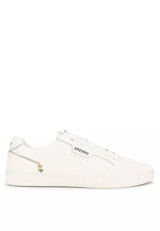 Men's Crew 90 Leather Sneakers Light Beige Rainbow