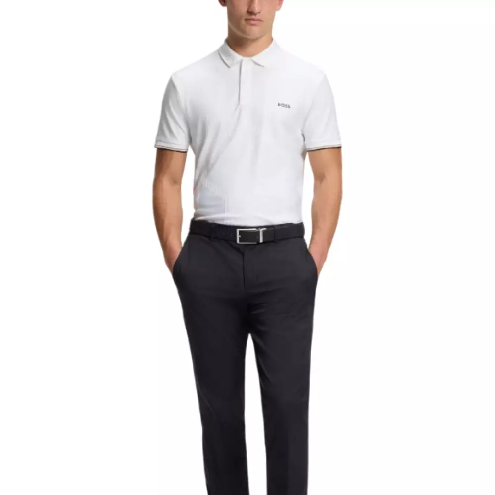 GOC Chip Hexa Bodymap Detail Polo Shirt with Quick-Dry Performance White