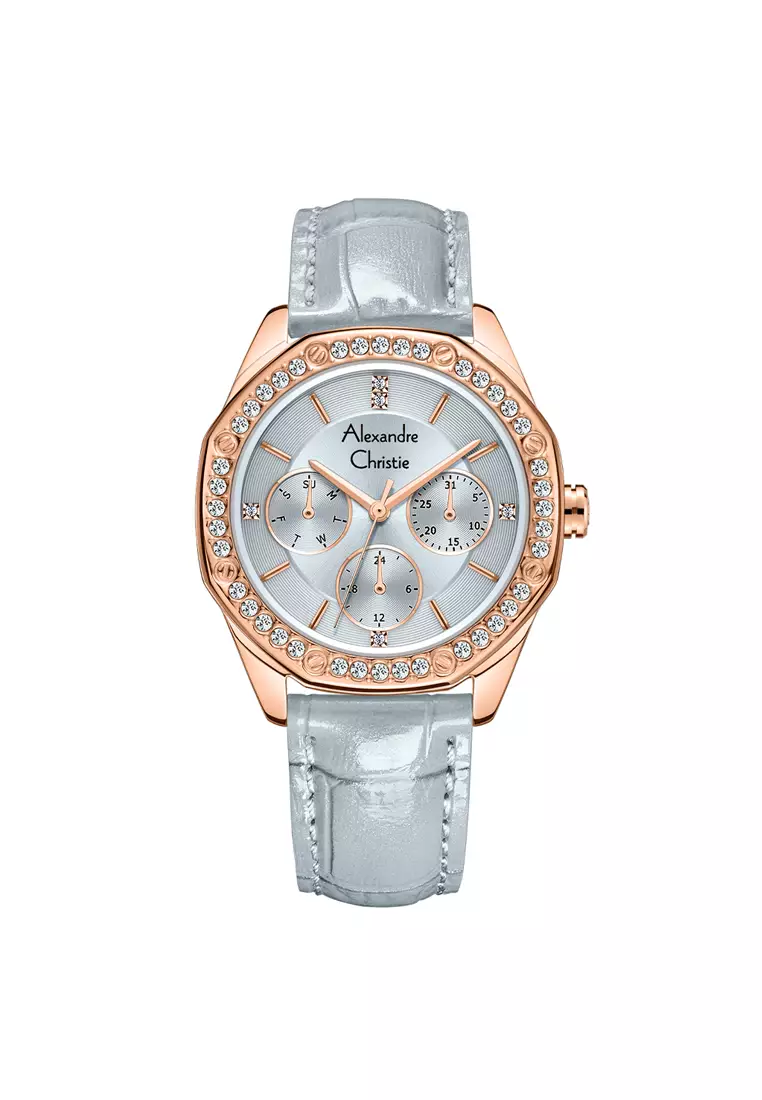 Alexandre Christie AC 2B17 BFLRGLB Jam Tangan Wanita Leather Strap