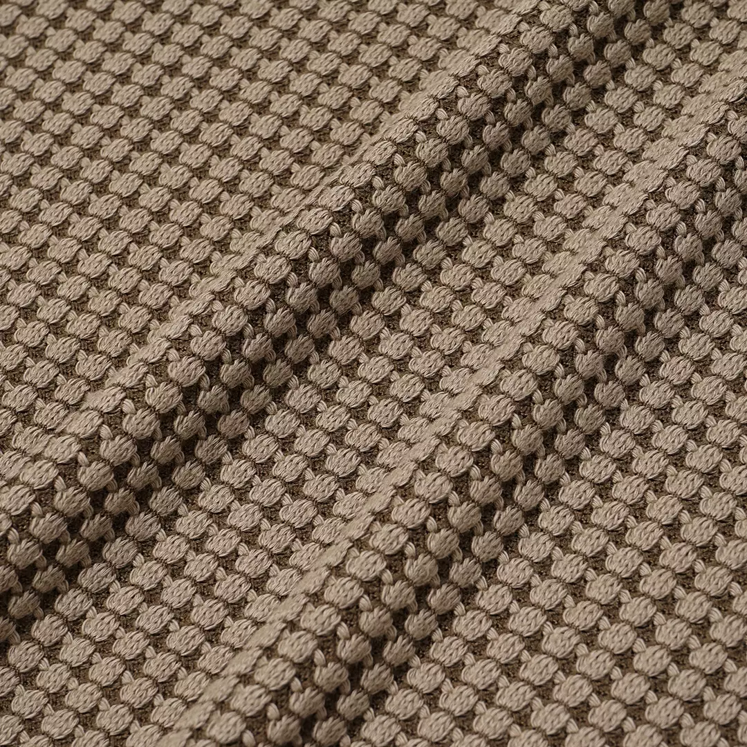 3D Square Knit Square Crewneck Sweatshirt Brown