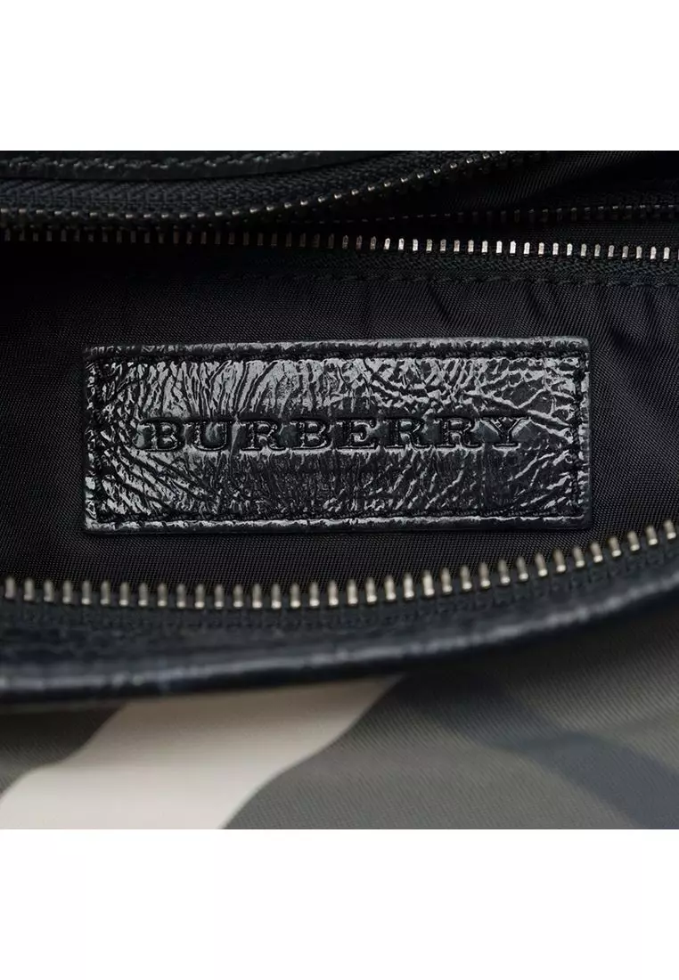 Pre-Loved Burberry Beat Check Nylon Brooklyn Hobo