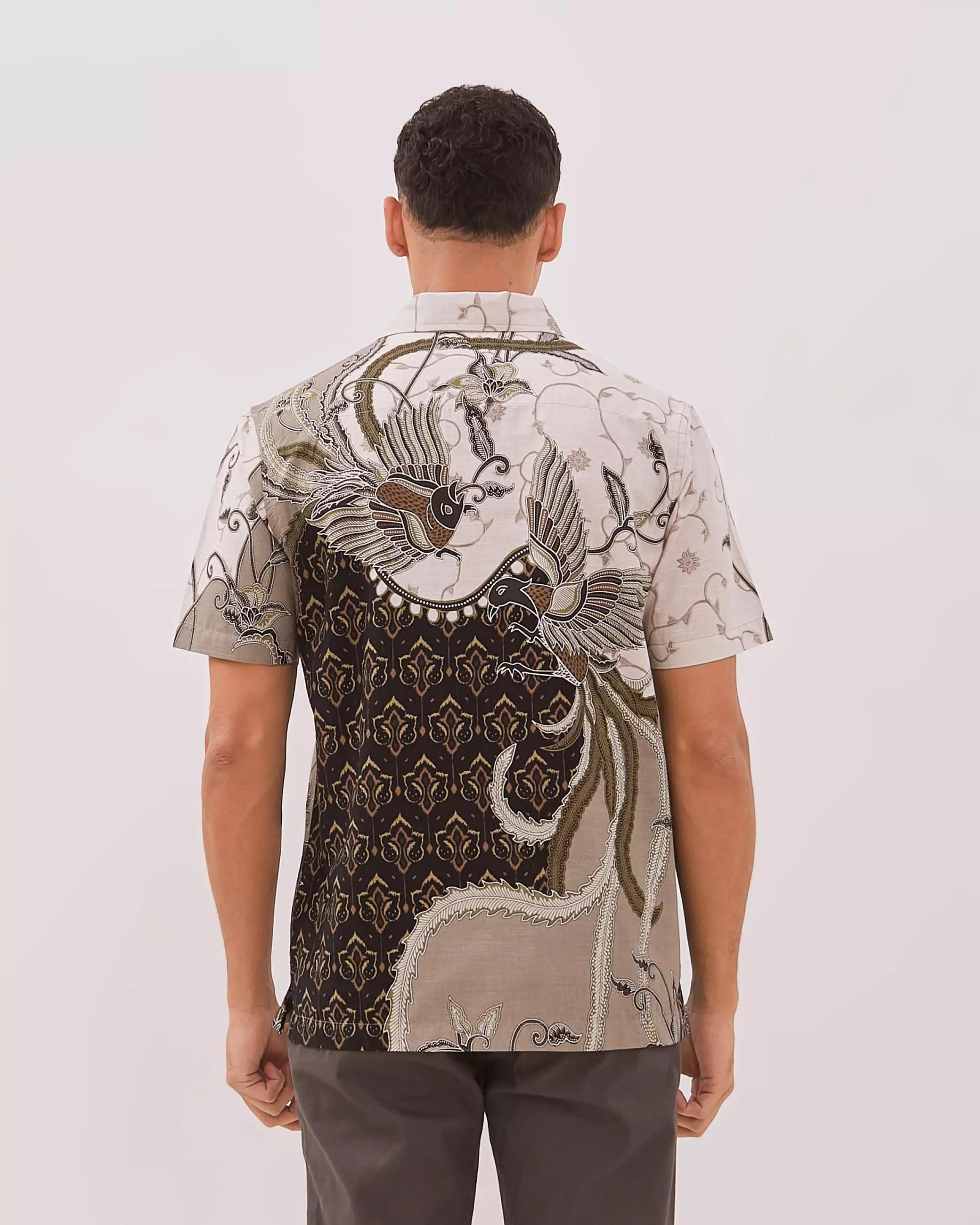 AMK Kemeja Batik Pria Lengan Pendek SHB Boelang Ss Olive