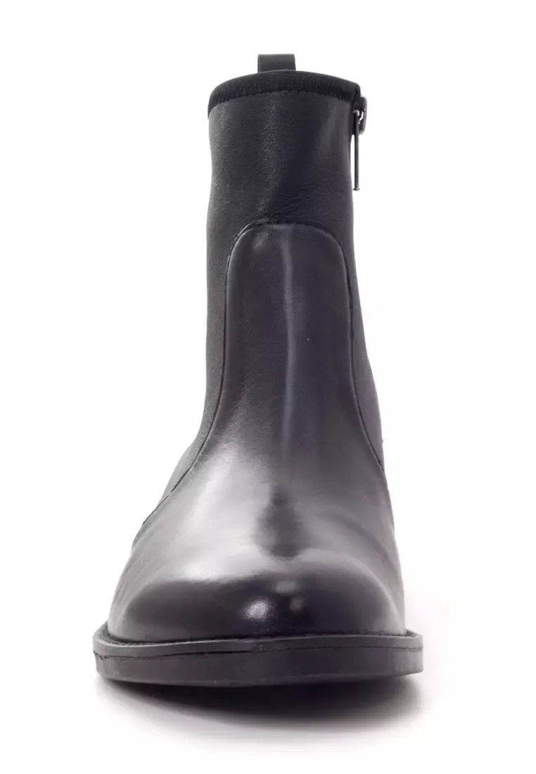 Amaztep Nappa Leather Chelsea Flats Boots
