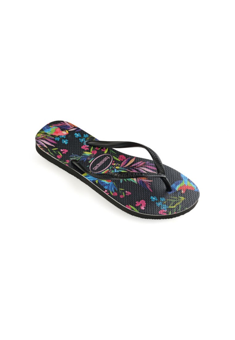 Women Slim Tropical Floral Flip Flops