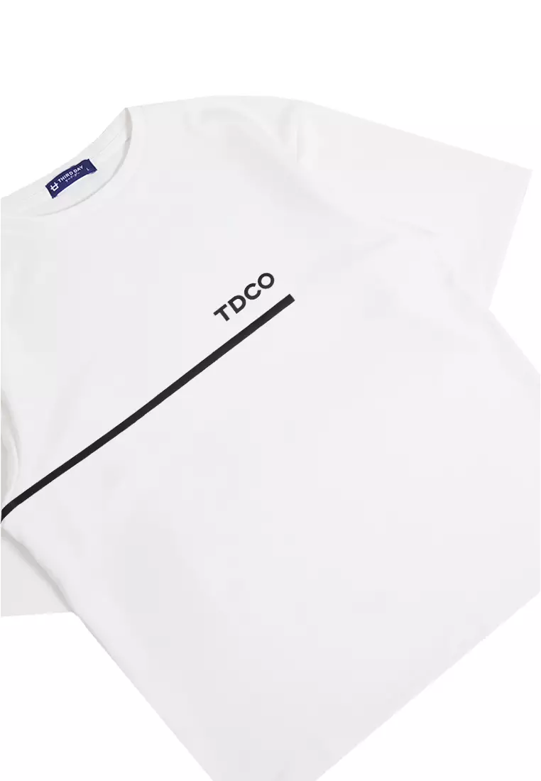 MTK40 Kaos Oversize Distro Pria Thirdday 1Line Tdco Putih