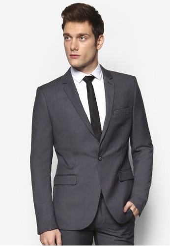 New Fit Grey Skinny Suit Jacket, esprit台灣官網服飾, 西裝外套