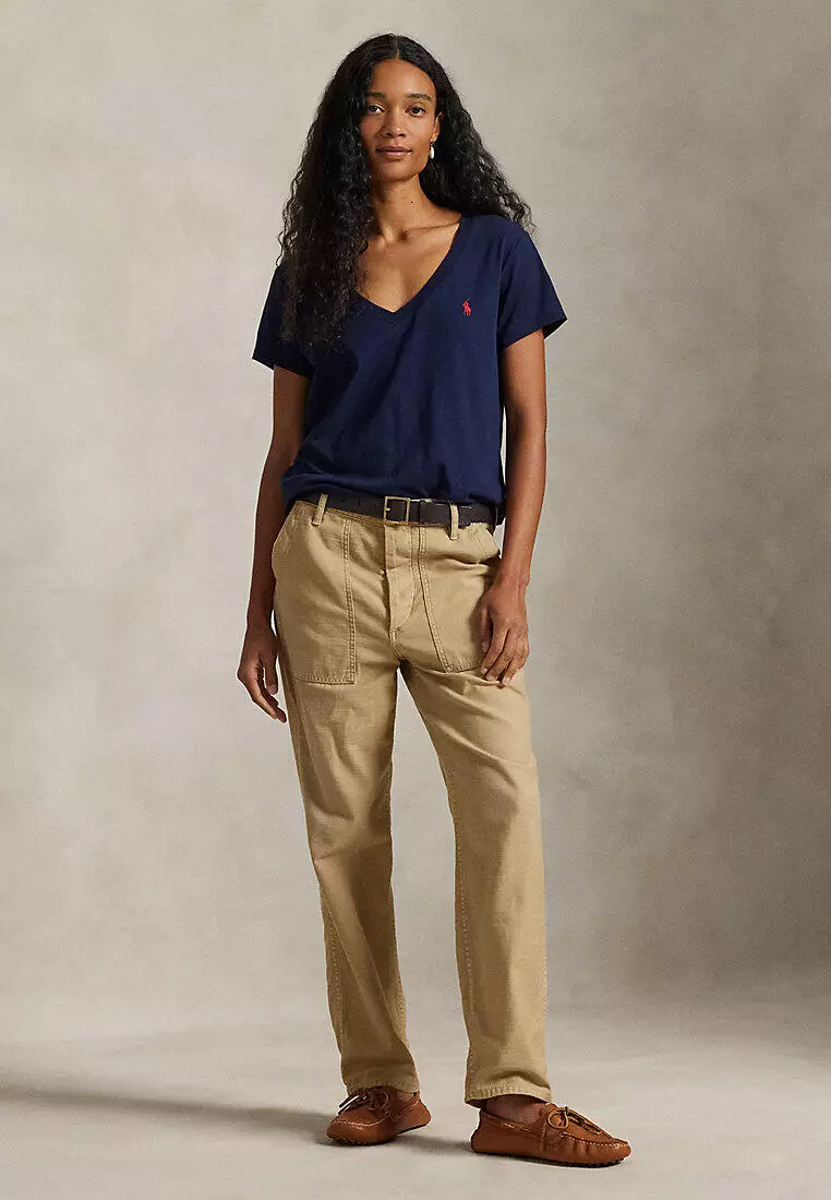Polo Ralph Lauren Women Cotton Jersey V-Neck Tee
