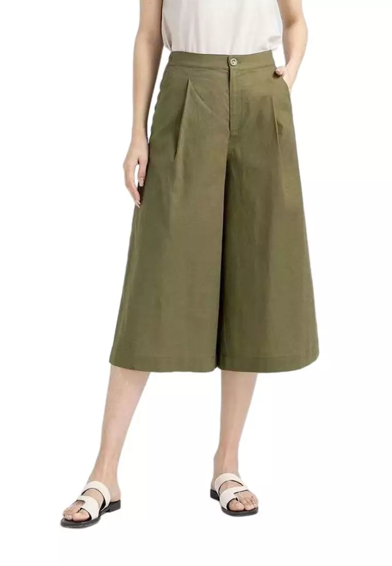 Crimped Cotton-flax Wide-legged Pants RZ-C138