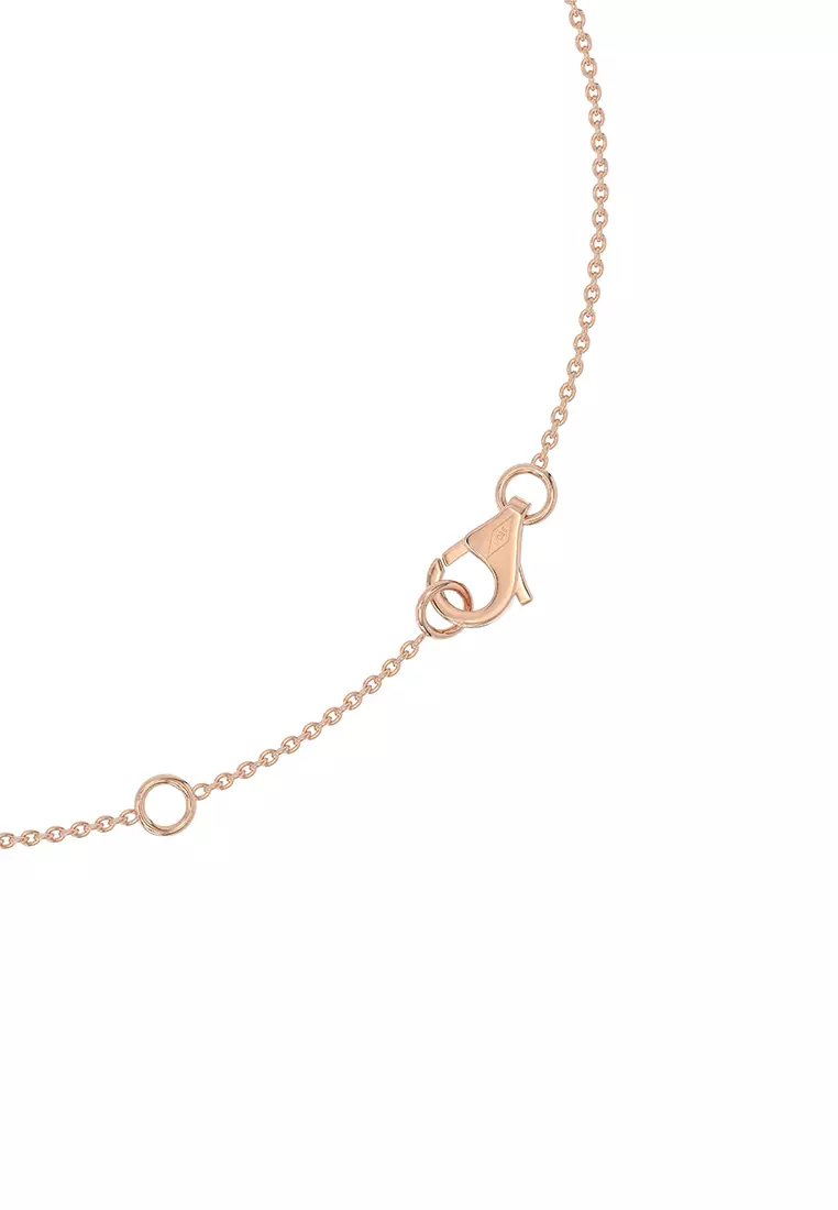 Minimalist Lab Grown Diamond Station Necklace in 14K Rose Gold D/E-VVS/VS (0.50ct TDW)