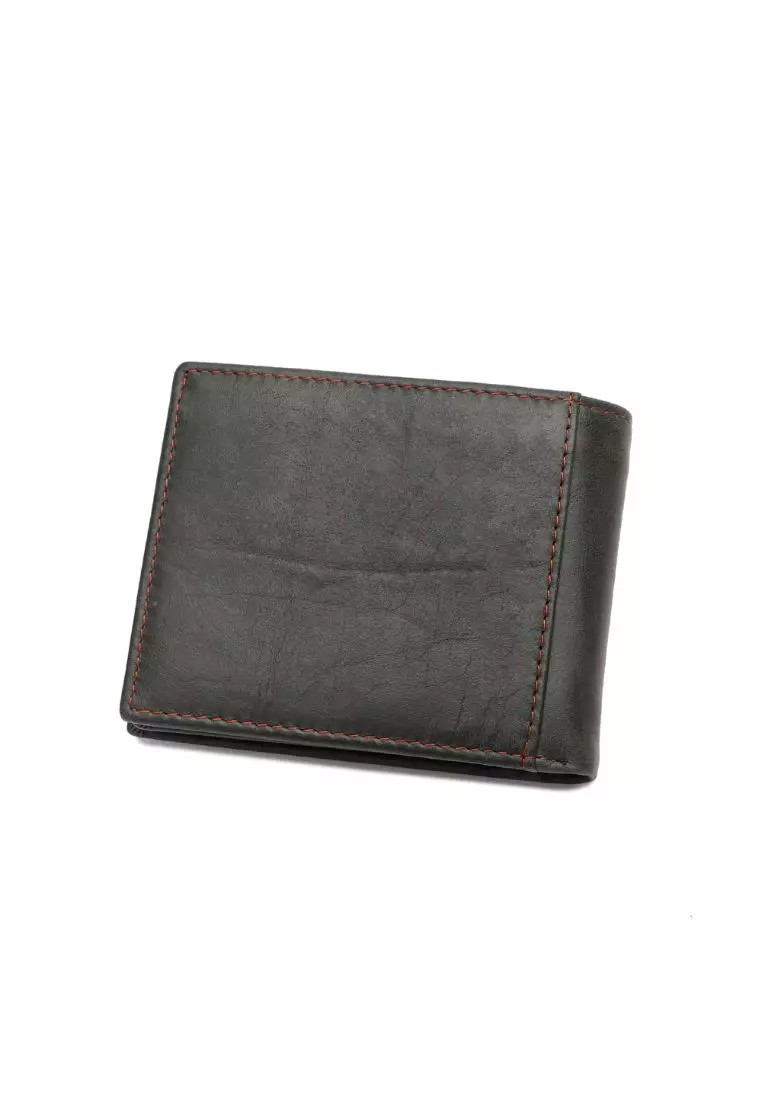 Men's RFID Bi Fold Genuine Leather Short Wallet
