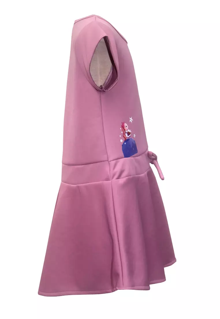 Two Mix Dress Anak Perempuan Kaos Scuba Size 1-8 4195 Ungu