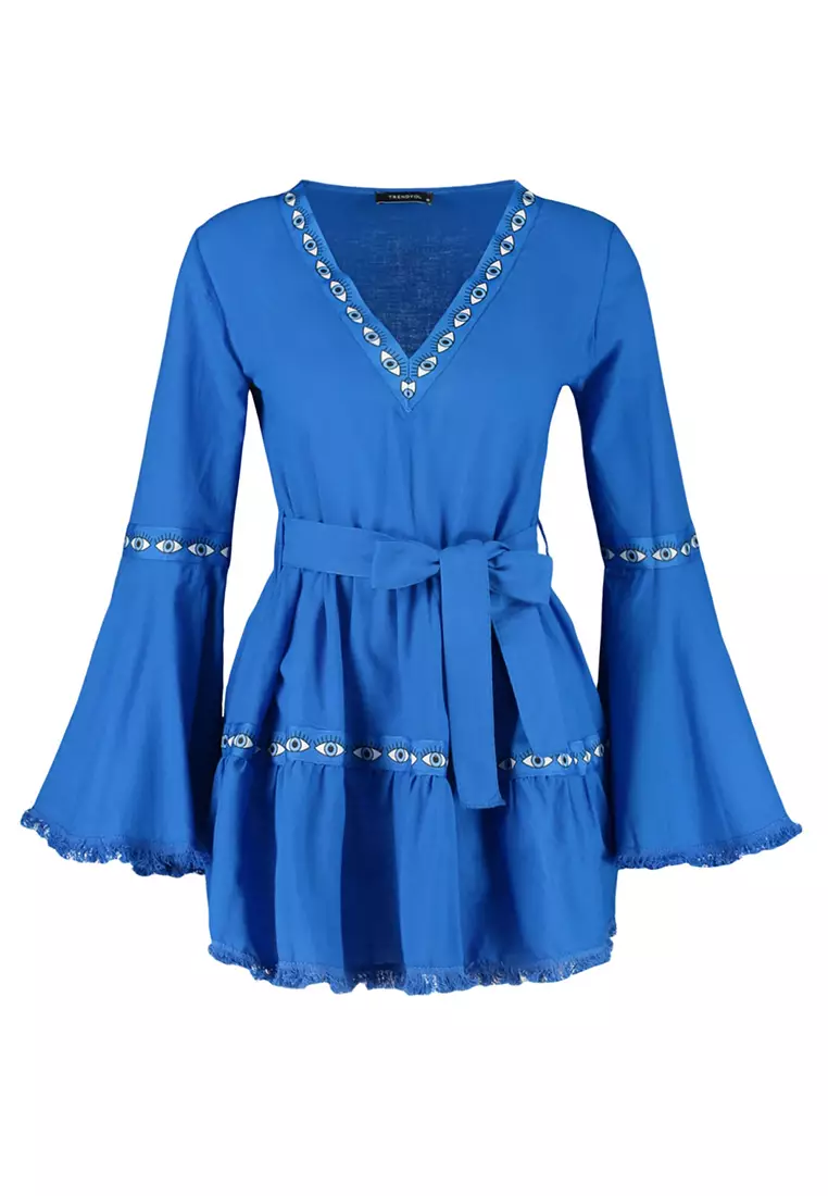 Belted Ruffle Beach Dress